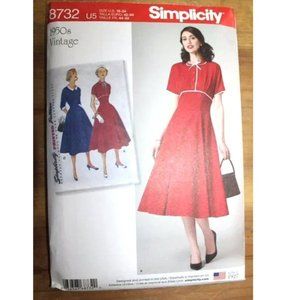 UNCUT Simplicity 8732 sewing pattern dress retro vintage style